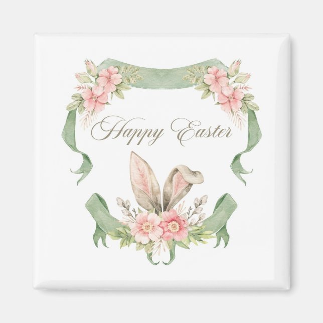 ÍMA FELIZ PASCOA COELHO FLORAL AQUARELA MAGNET (Vorne)