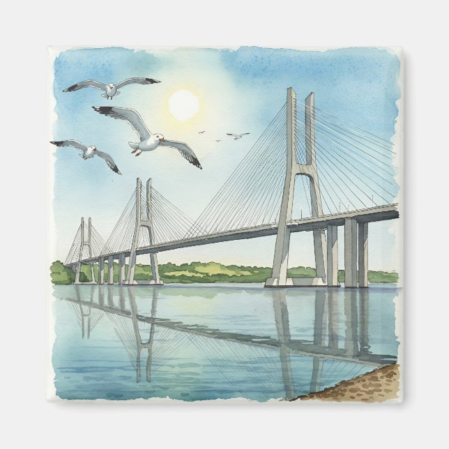 Imã - Portugal - Lisboa - Ponte Vasco da Gama Magnet (Vorne)