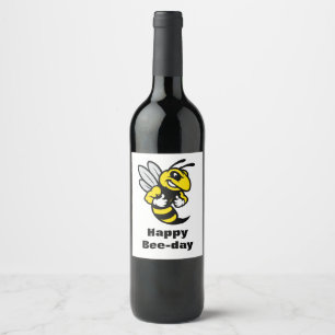 Imabee Reversed Funny Bee Birthday Geschenk Weinetikett