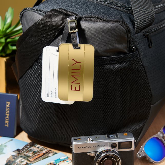 Image Metallic Gold Background Gepäckanhänger (Vorderseite & Rückseite)