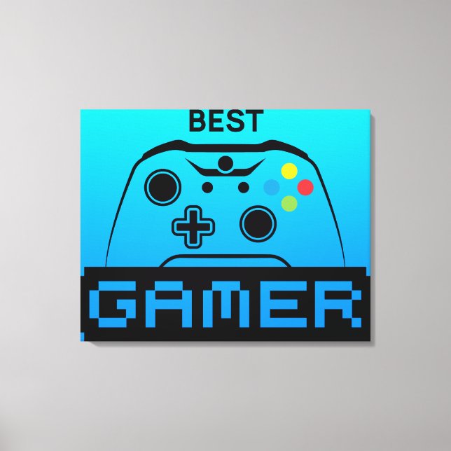 Image of Game Controller and Best Gamer Text Leinwanddruck (Vorderseite)