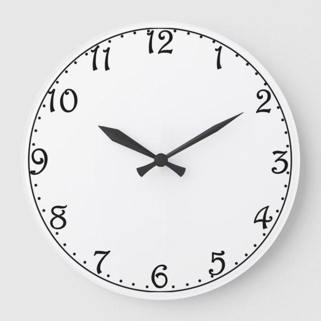 Image Schlicht Clock Face Harrington Große Wanduhr (Vorderseite)
