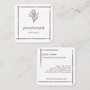 Image Template Rustic Floral Bouquet Blume Quadratische Visitenkarte