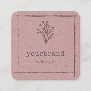 Image Template Rustic Floral Boutique Blume Quadratische Visitenkarte