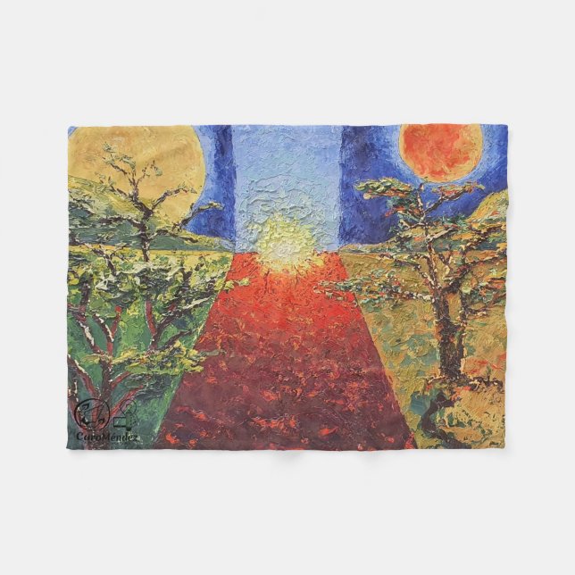 Imagen de mi obra arte La puesta del sol Fleecedecke (Vorderseite (Horizontal))