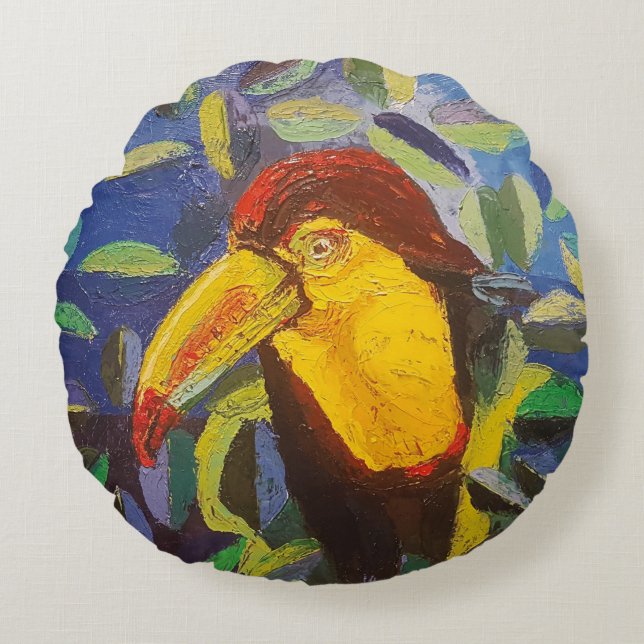 Imagen de mi obra arte Tucán Rundes Kissen (Vorderseite)