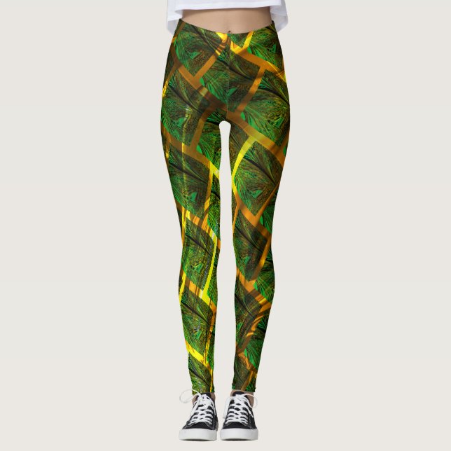 Imagens verdes e quadrada com amarelo na sua volta leggings (Vorderseite)