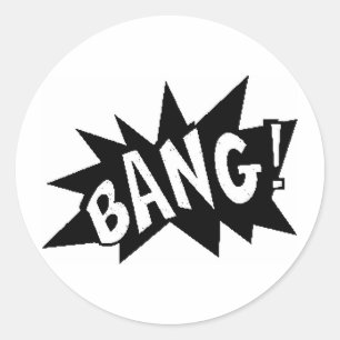 images3 BANG explosions klingt laut Comic Runder Aufkleber