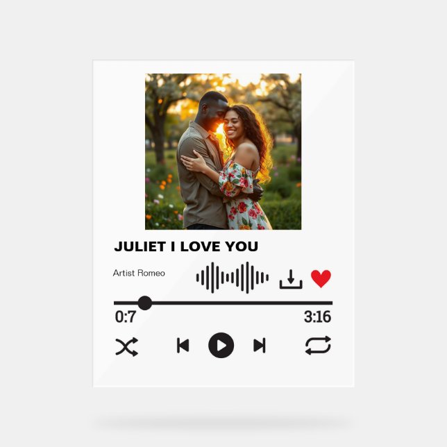 Imaginäre Liebe Song Akryllisches Zeichen Acrylschild (Vorderseite)