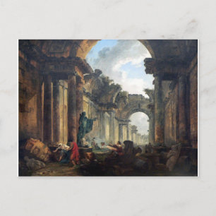 Imaginäre Sicht auf die Grand Gallery des Louvre Postkarte