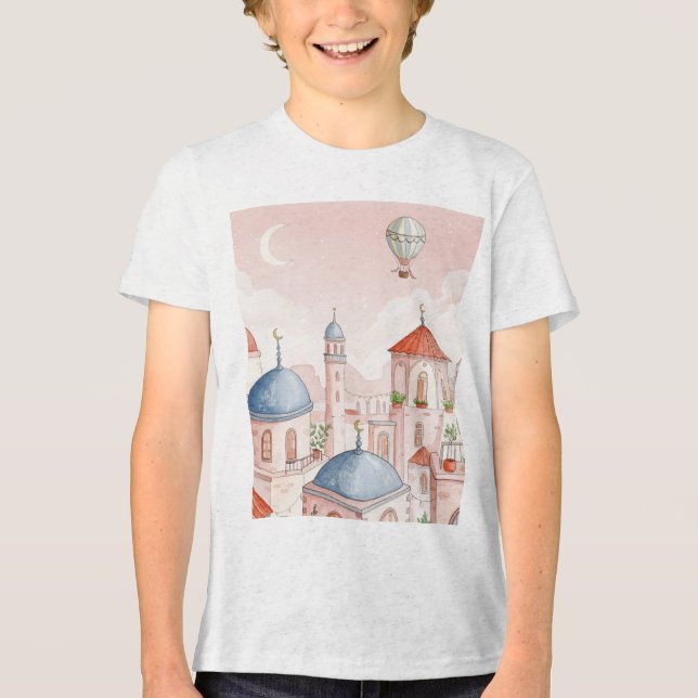 Imaginäre Stadt Tri-Blend Shirt (Vorderseite)