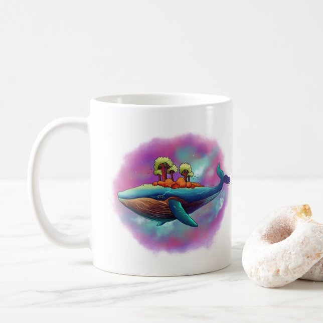 Imaginärer Whale Kaffeetasse (Mit Donut)