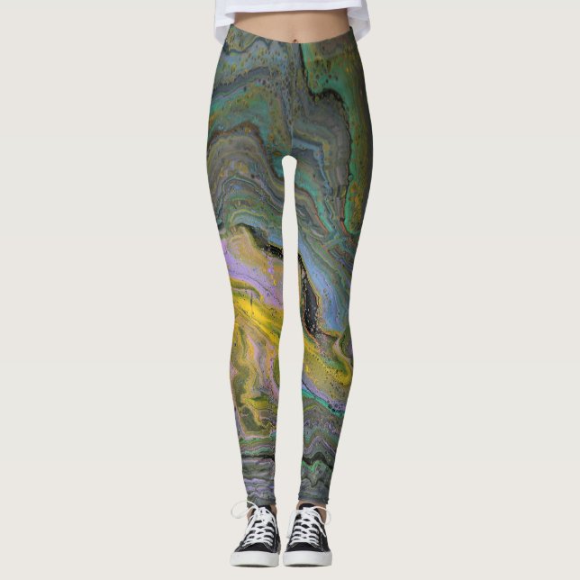 Imagination 1 Abstracte Acryl-Geode-Leggings Leggings (Vorderseite)