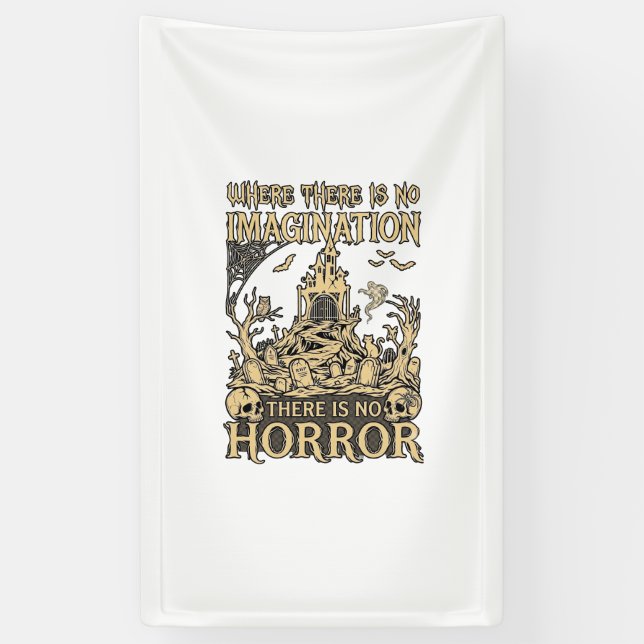 Imagination Horror Halloween Spukhaus Friedhof Banner (Vertikal)