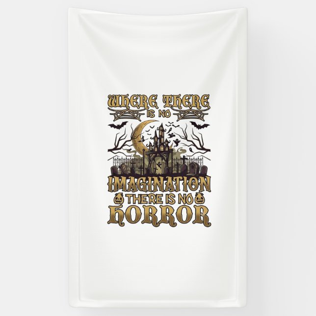 Imagination Horror Halloween Spukhaus Friedhof Banner (Vertikal)