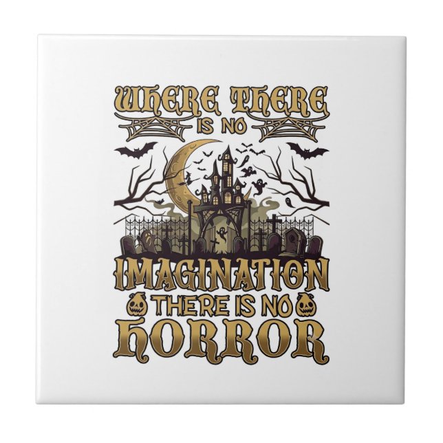 Imagination Horror Halloween Spukhaus Friedhof Fliese (Vorderseite)