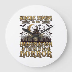 Imagination Horror Halloween Spukhaus Friedhof Große Wanduhr