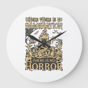 Imagination Horror Halloween Spukhaus Friedhof Große Wanduhr