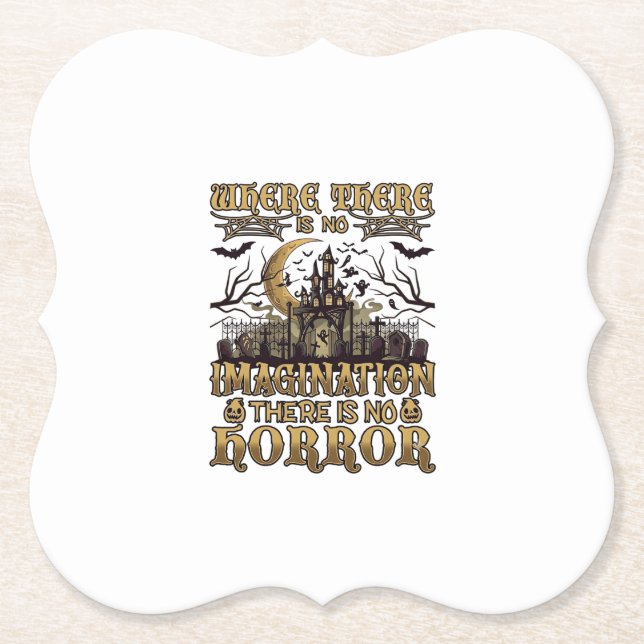 Imagination Horror Halloween Spukhaus Friedhof Untersetzer (Vorderseite)