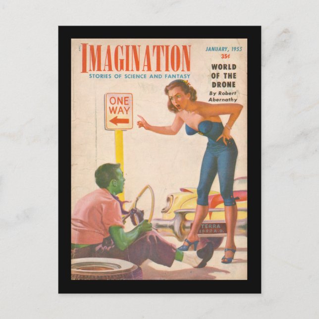 Imagination v06 n01 (1955-01.Greenleaf)_Pulp Art Postkarte (Vorderseite)