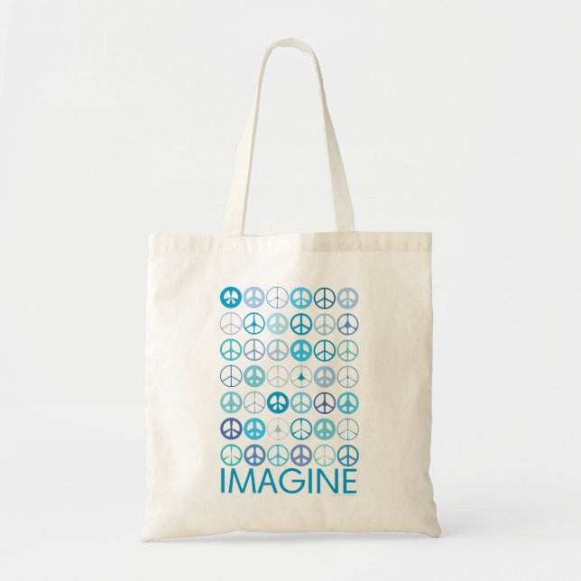 IMAGINE - Blaue internationale Friedenszeichen Tragetasche (Vorne)