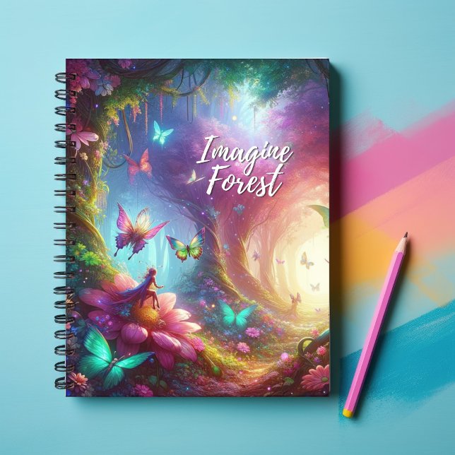 Imagine Forest Spiral Notebook | Notebooks Notizblock (Imagine Forest - Butterfly Enchanted Forest Notebook)