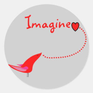 "Imagine"—John Geschenke Runder Aufkleber