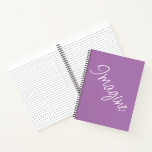 "Imagine" Phrase Lavender Lila Hintergrund Notizbuch