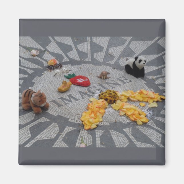 Imagine Strawberry Fields Central Park NYC Foto Magnet (Vorne)