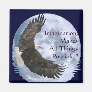 Imaging Bald Eagle & Moon Motivation Magnet