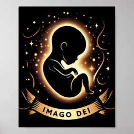Imago Dei Image von God Baby in Womb Black Poster