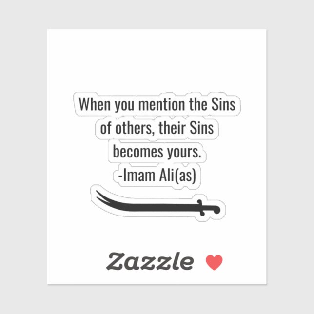 Imam ali quotes aufkleber (Blatt)