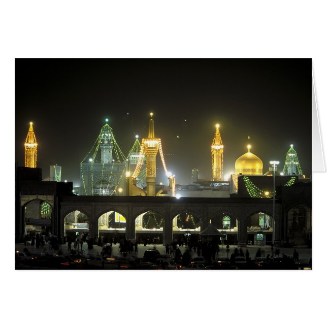 Imam Reza Shrine Complex nachts, Mashhad, (Vorderseite (Horizontal))