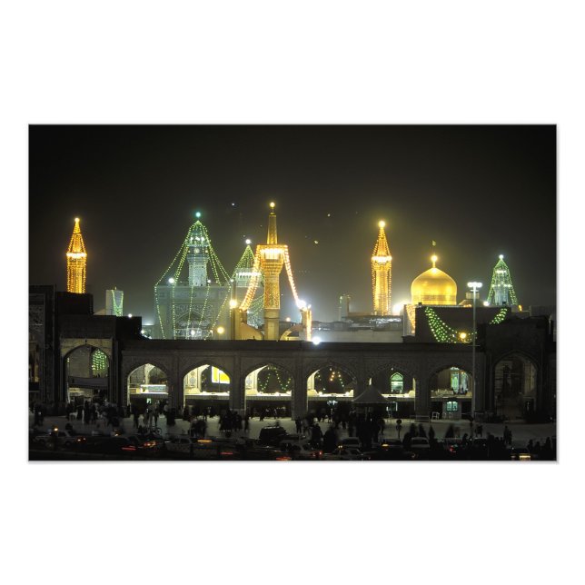 Imam Reza Shrine Complex nachts, Mashhad, Fotodruck (Vorne)