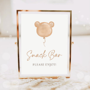 Imbissbuden Essen Teddybär Ballon Geburtstag Poster