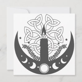 Imbola Candlemas Sun Crescent Moon Celtic Feiertagskarte