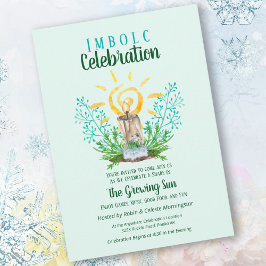 Imbolc Candle Growing Sun Pagan Celtic Holiday Einladung