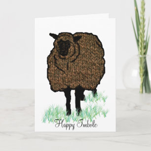 Imbolc Gestrickte Schafe Karte