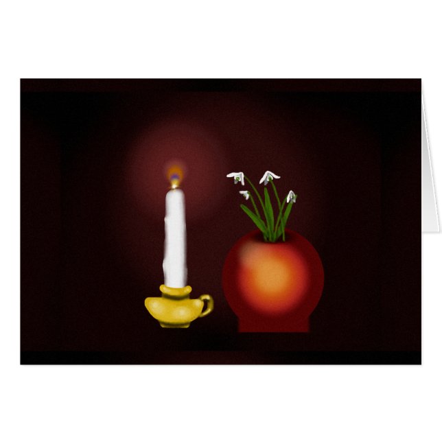 Imbolc Imbolg Candle und Snowdrops Brid Brighid (Vorderseite (Horizontal))