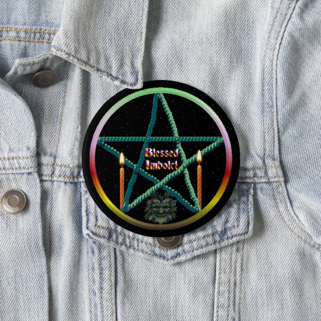 Imbolc-Pentagramm Button (Beispiel)