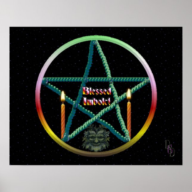 Imbolc-Pentagramm-Poster Poster (Vorne)