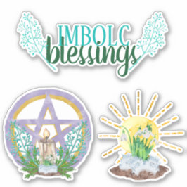 Imbolc Segings Wicca Sabbat Pentagramm & Sun Aufkleber