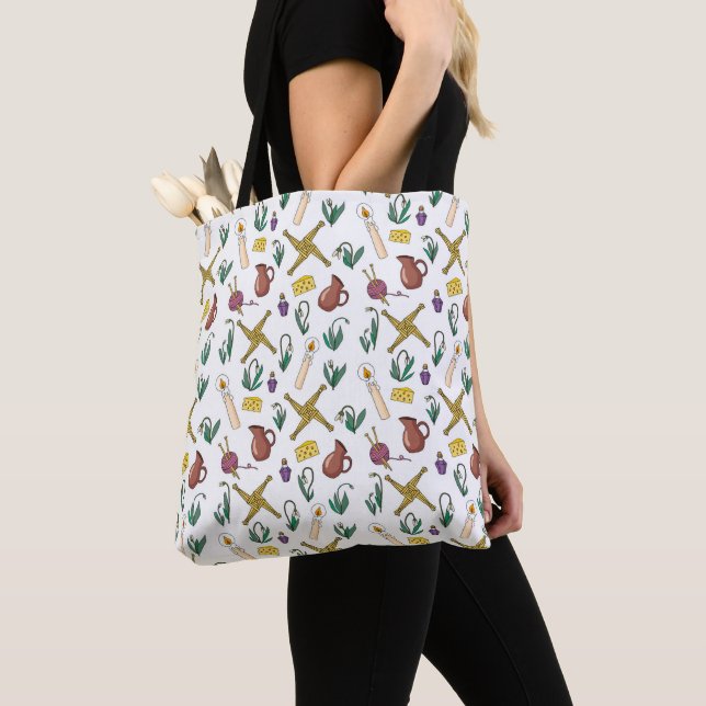 Imbolc Tote Bag Pagan Seasonal Pattern with Brigid (Von Nahem)