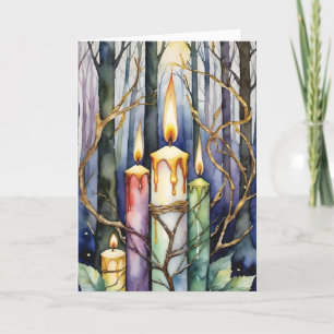 Imboli Candlemas Winter Forest Candles Wiccan Feiertagskarte