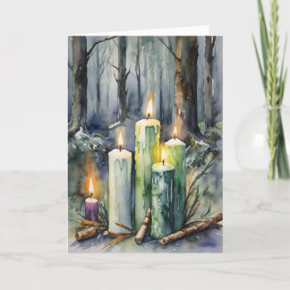 Imboli Candlemas Winter Forest Candles Wiccan Feiertagskarte