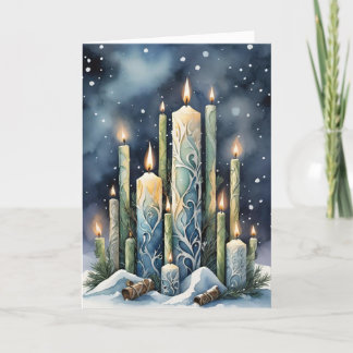 Imboli Candlemas Winter Forest Candles Wiccan Feiertagskarte