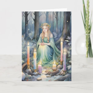 Imboli Goddess Candlemas Forest Celtic Wiccan Feiertagskarte