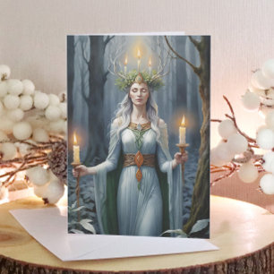 Imboli Goddess Candlemas Forest Celtic Wiccan Feiertagskarte