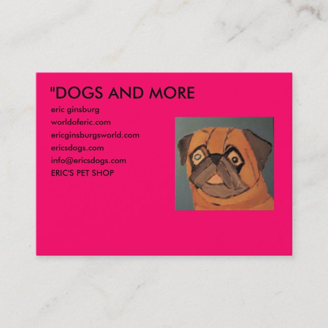 IMG_0135, "HUNDE UND MEHR, Eric ginsburg, worldo… Visitenkarte (Vorderseite)