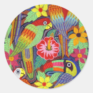 IMG_5319 Vogelarten von Panama Mola Runder Aufkleber